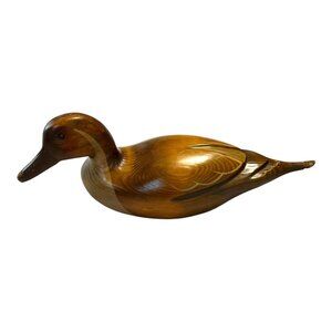 Vintage Wooden Duck Decoy – Hand-Carved by Creations by Branford – Rustic Folk A